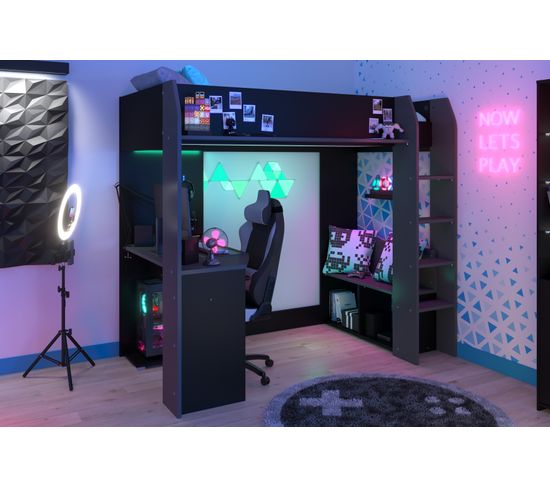 Lit Mezzanine bureau et leds BXGAMING LEGEND