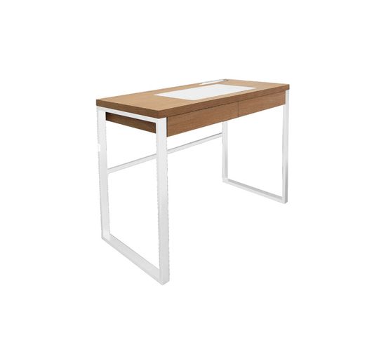 Bureau Bois Et Métal Blanc