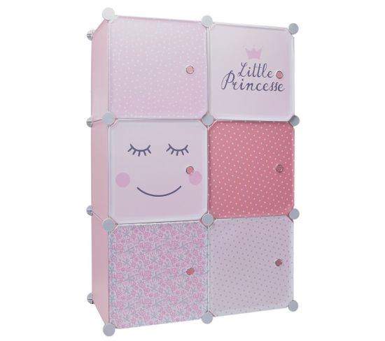 Rangement Enfant Armoire Modulable 6 Cubes Fille