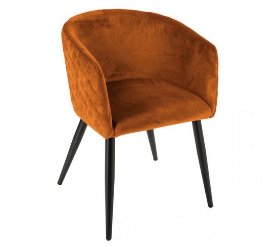 Fauteuil Dîner Velours Marlo Ambre