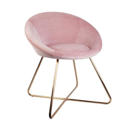 Fauteuil Velours Karl Rose