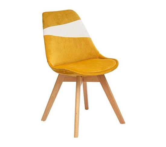 Chaise Scandinave Baya Patchwork Ocre Autres Jaune