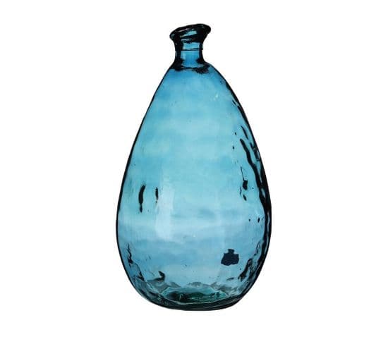 Vase Lou Verre Recyclé Bleu 12l D25 H47
