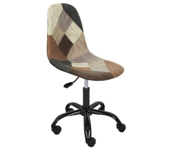 Chaise De Bureau Patchwork Marron