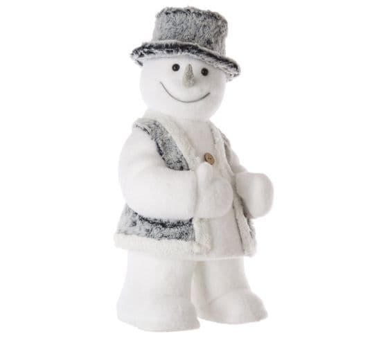 Décoration Bonhomme De Neige Debout Avec Chapeau 50 Cm