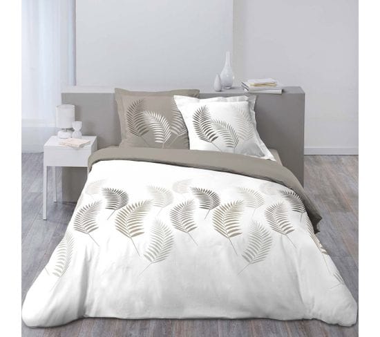 Housse De Couette 240x220 Goyave + 2 Taies Coton Flanelle