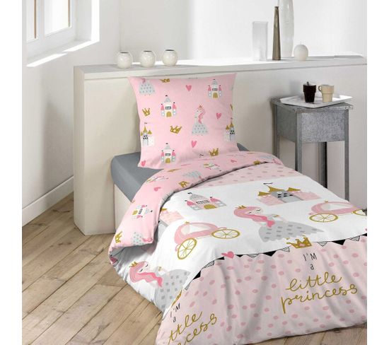 Housse De Couette Enfant 140x200 Hermine + 1 Taie Microfibre