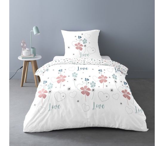 Housse De Couette 140x200 Love Tiana + Taie Polycoton