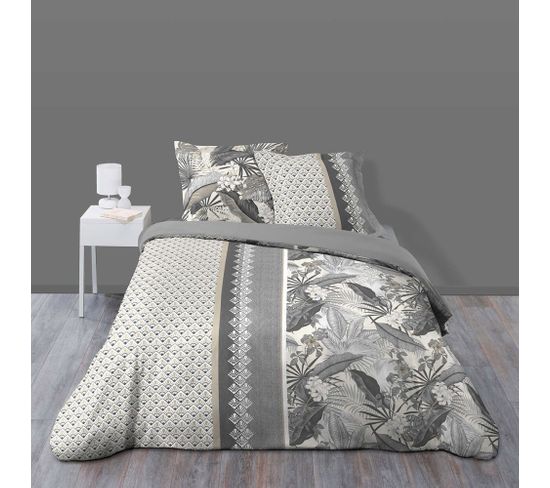 Housse De Couette 260x240 + 2 Taies Cyndelle Coton 57 Fils