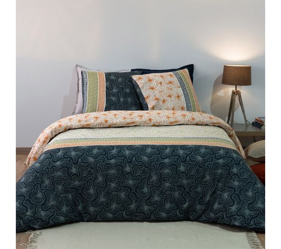 Housse De Couette 240x220 + 2 Taies Bella Coton Percale 71 Fils