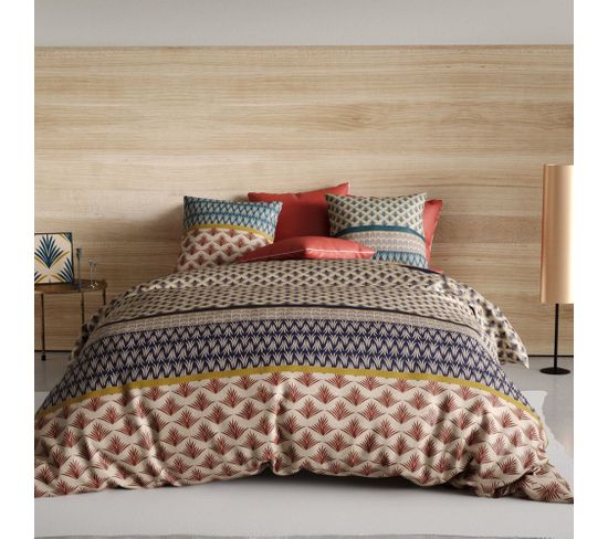 Housse De Couette 260x240 + 2 Taies Manille Coton Percale 71 Fils