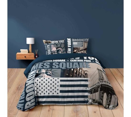 Housse De Couette 240x220 + 2 Taies Brooklyn 100% Coton