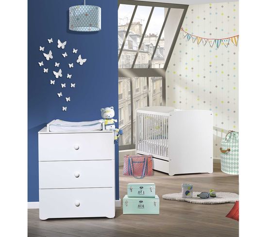 Chambre Complète Bébé Avec Lit 120x60cm Et Commode à Langer