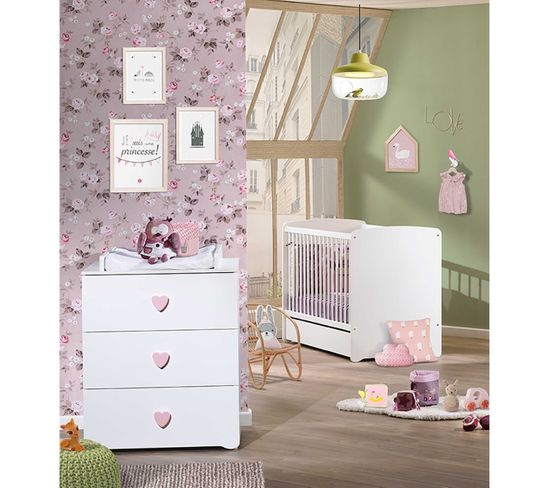 Chambre Complète Bébé Avec Lit 120x60cm Et Commode à Langer