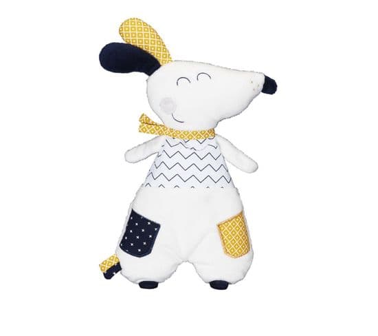 Doudou Chien En Velours Blanc