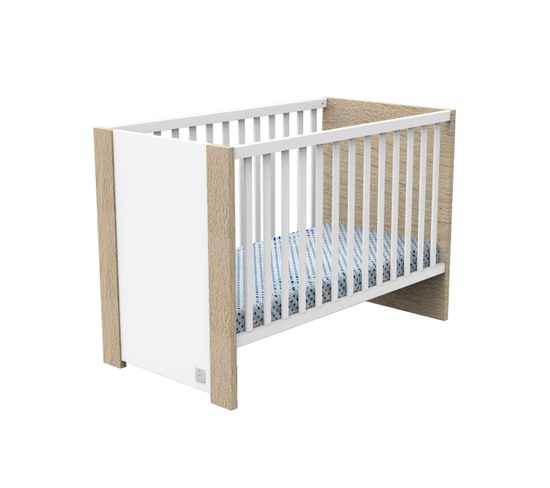 Lit Bébé 60x120 Antonin - Bois Et Blanc