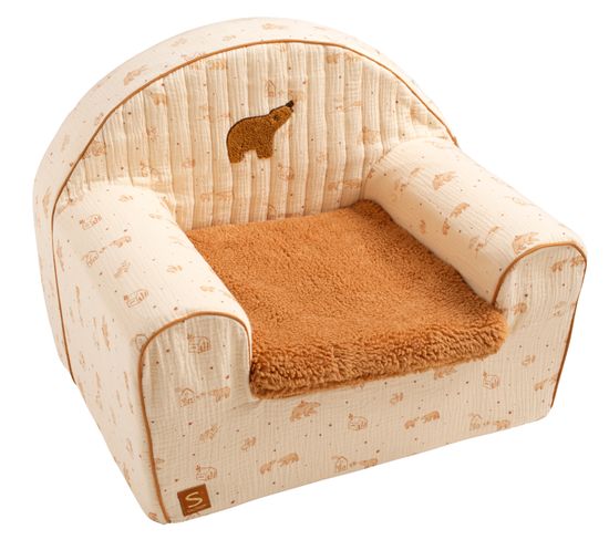 Fauteuil Club Enfant En Gaze De Coton Et Sherpa