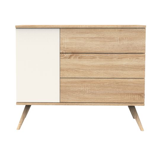 Commode 1 Porte Et 3 Tiroirs