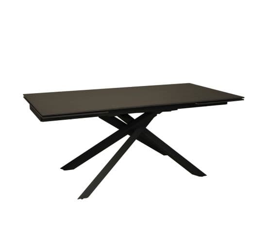 Table à Manger Extensible Osiris / Table 180x90cm + 2 Allonges De 50cm - 12 Personnes / Anthracite