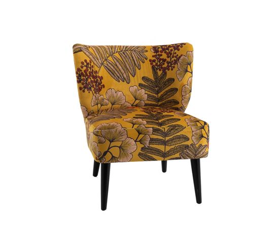 Fauteuil Crapaud Aspect Velours à Motifs - Amazonie