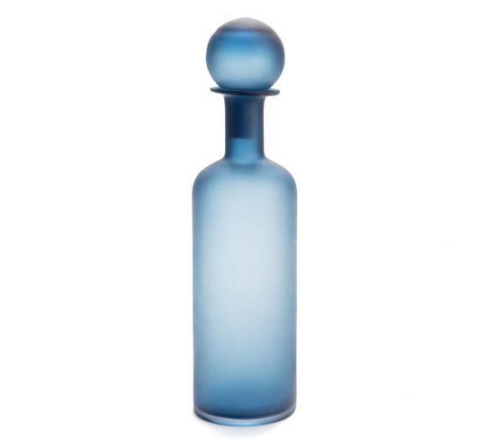 Vase Bouteille Mat Bleu Hauteur 39 Cm