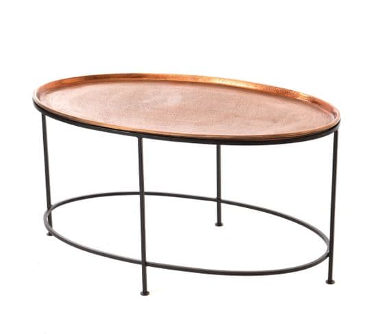 Table Basse Ovale Cuivre