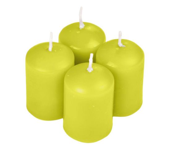 Lot De 4 Bougies Parfumées "essentiel" 6cm Pomme