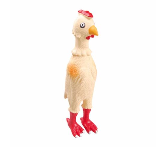Jouet Pour Chien "poulet" 23cm Écru Et Rouge