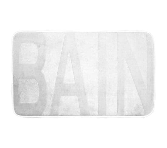 Tapis De Bain Microfibre "relief" 45x75cm Blanc