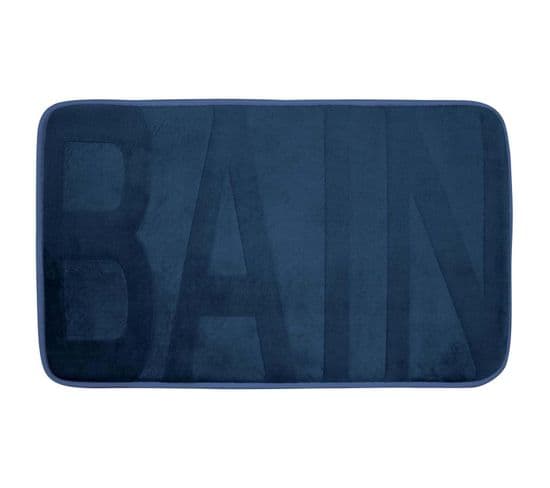 Tapis De Bain Microfibre "relief" 45x75cm Bleu Indigo