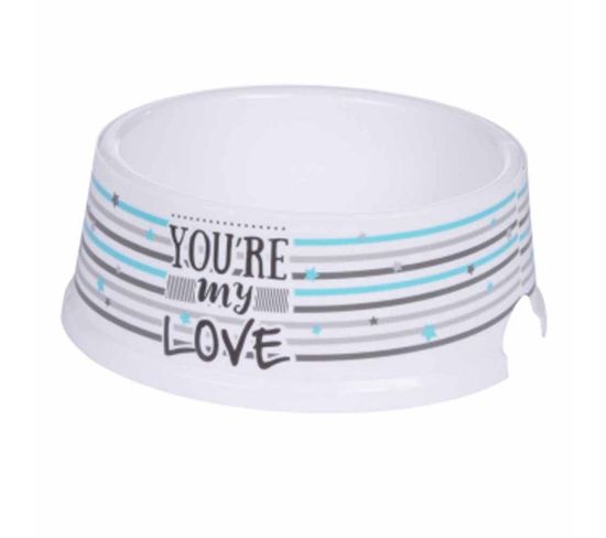 Gamelle Pour Chien et Chat "you're My Love" 25cm Blanc