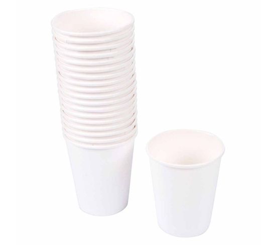 Lot De 20 Gobelets En Carton "fiesta" 23cl Blanc