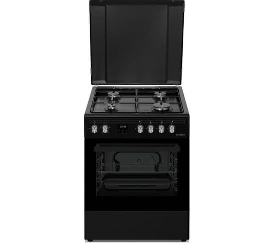 Cuisinière À Gaz Vintage - Scg6mfcb - 4 Feux - 88.4 Cm - Noir Mat