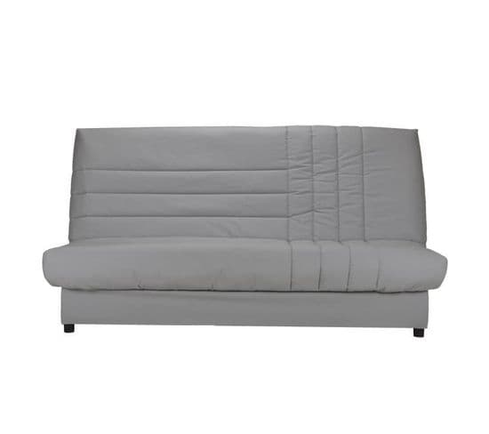 Banquette Clic-clac 3 Places - Tissu Gris - Made In France - L 192 X P 95 Cm - Beija