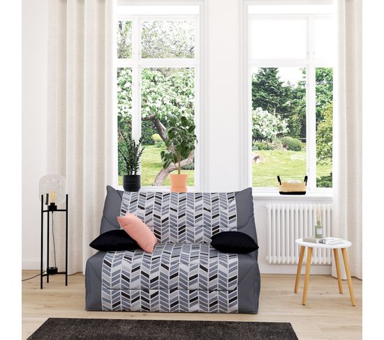 Banquette lit BZ STARFLEX CALIFORNIA 3 tissu trendy gris