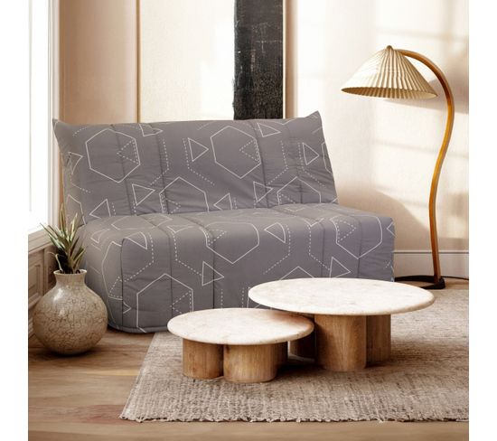 Banquette lit BZ EMILIA 3 tissu imprimé gris