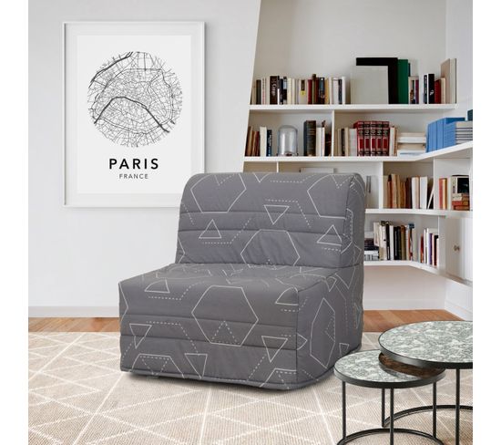 Banquette lit BZ 90 EMELYNE 3 tissu gris