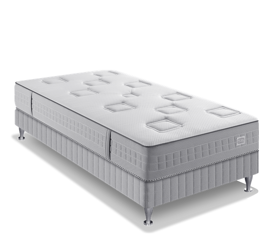 Ens Challenge 90x190 Matelas H24 Ressort Ensachés, Très Ferme, Sommier