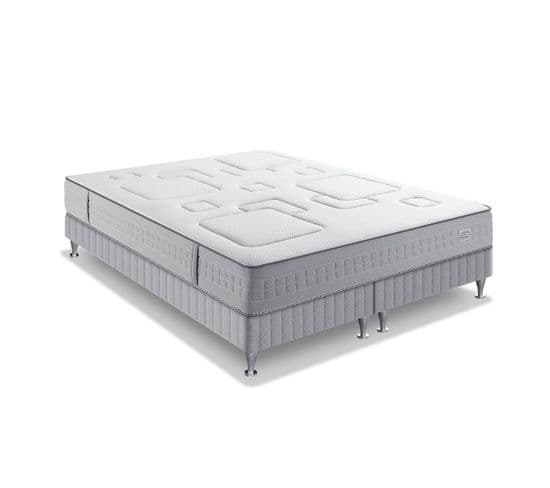 Ensemble Matelas Ressort + Sommier Duo Equilibre, Accueil Morphologique 160x200, 25cm D'épaisseur