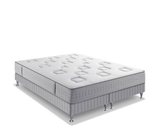 Ensemble Matelas Ressort + Sommier Duo Challenge, Accueil Tonique 160x200, 24cm D'épaisseur