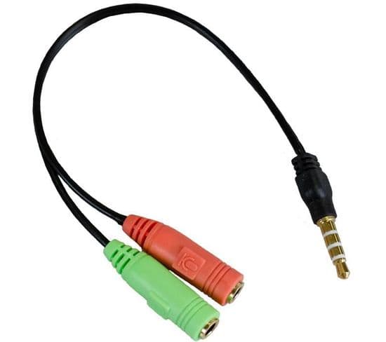 Adaptateur Jack 3,5mm/micro+casque Stéréo Mâle/femelles