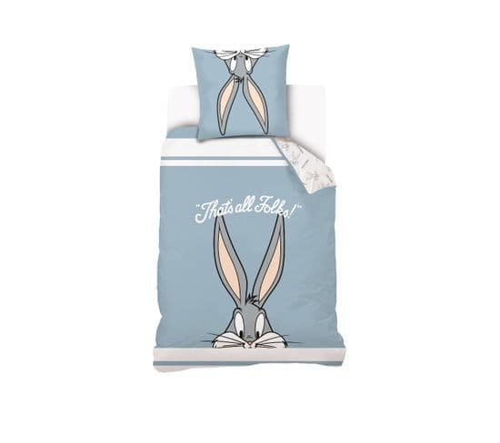 Housse De Couette Looney Tunes Bugs Bunny 140x200 Cm - 100% Coton