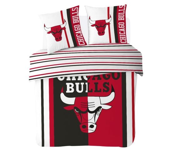 Housse De Couette Nba Chicago Bulls 200x200 Cm - 100% Coton