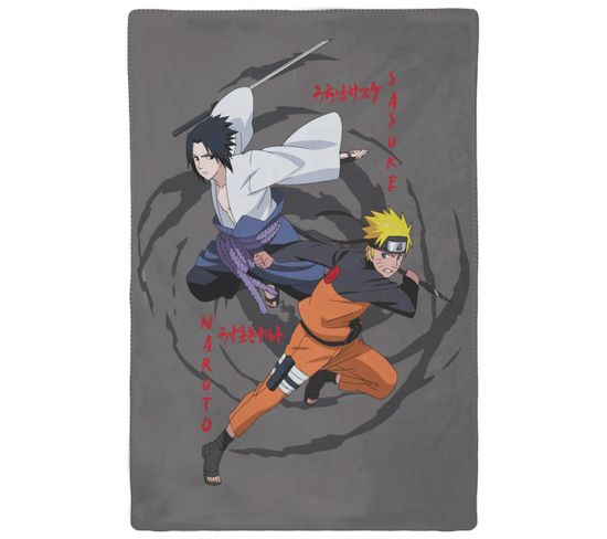 Plaid Naruto Uzumaki Et Sasuke Uchiwa 110x130 Cm - 100% Polyester