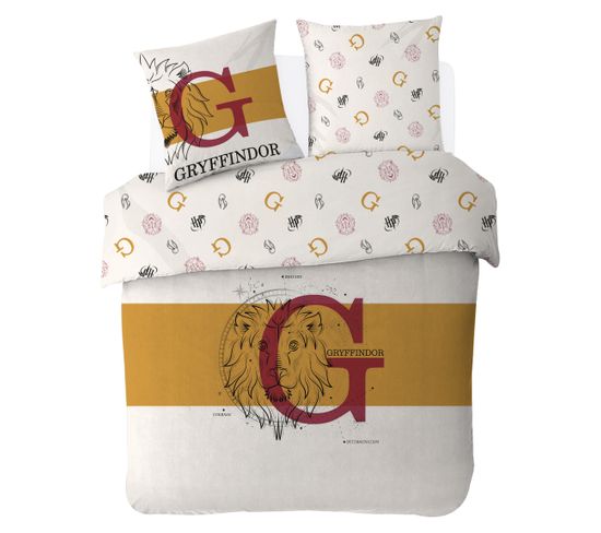 Housse De Couette Harry Potter Gryffondor 200x200 Cm - 100% Coton