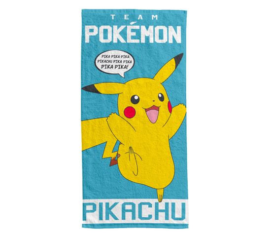 Serviette De Plage Pokémon Pikachu Pika 70x140 Cm - 100% Coton - 300 Gsm