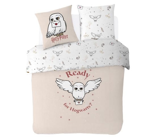 Housse De Couette Harry Potter Hedwige 200x200 Cm - 100% Coton