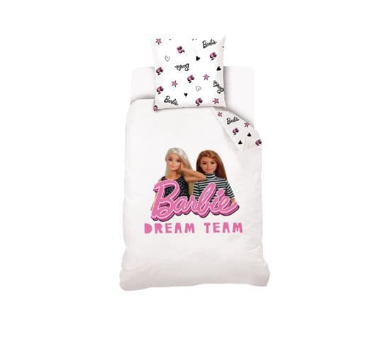 Housse De Couette Barbie 140x200 Cm Et Taie D'oreiller - 100% Coton