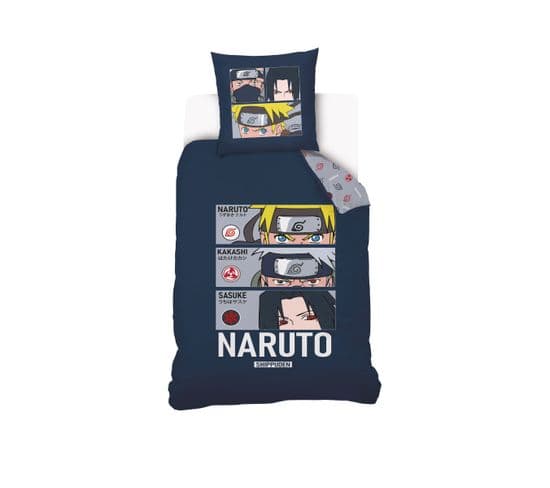 Housse De Couette Naruto Kakashi Sasuke 140x200 Cm - 100% Coton