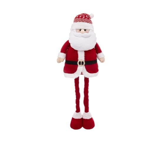 Père Noël Télescopique En Habit Rouge Et Blanc H Maxi 78 Cm